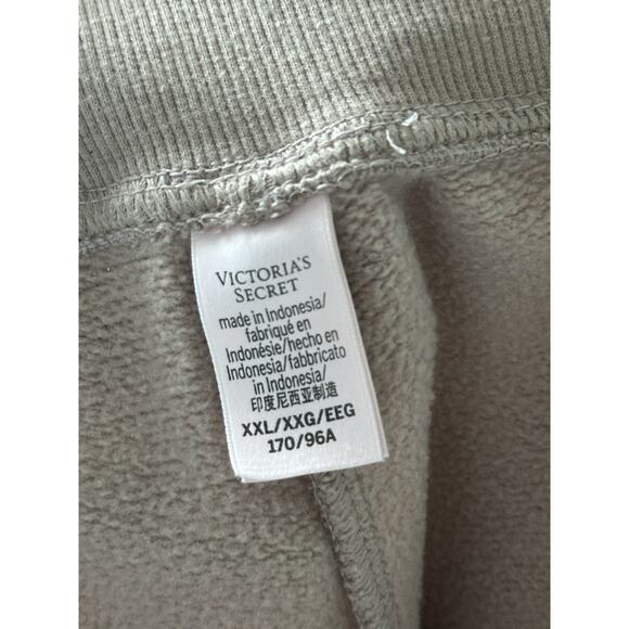 Victorias Secret Cotton Fleece Lace Up High Waist Joggers Pants XXL TAN Mocha - Picture 11 of 15